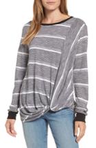 Women's Caslon Twist Front Long Sleeve Tee - Black