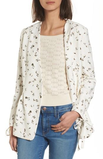 Women's Hinge Tie Sleeve Blazer - Ivory