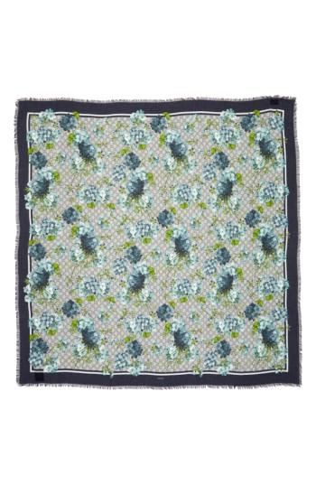 Women's Gucci Gg Blooms Shawl, Size - Blue