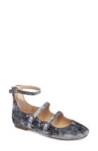 Women's Very Volatile Lumina Strappy Velvet Flat .5 M - Blue