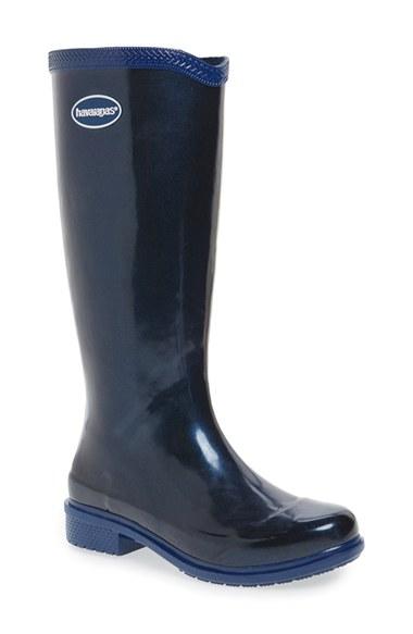 Women's Havaianas 'galochas Hi Metallic' Waterproof Rain Boot Br - Blue