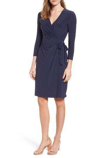 Women's Anne Klein Jersey Faux Wrap Dress - Blue