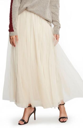 Women's Willow & Clay Tulle Midi Skirt, Size - Ivory