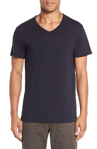 Men's Vince Slub V-neck T-shirt, Size - Blue