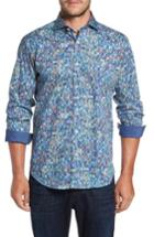 Men's Bugatchi Classic Fit Mosaic Print Sport Shirt - Green