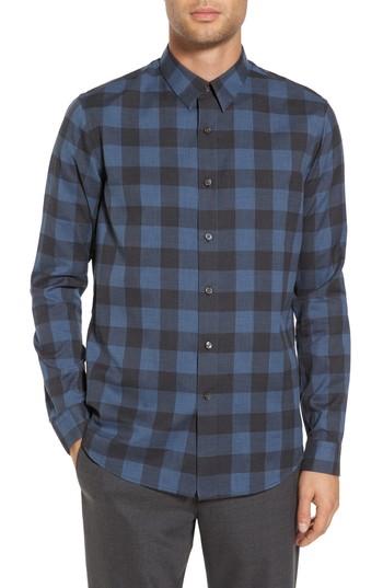 Men's Theory Trim Fit Check Sport Shirt - Blue