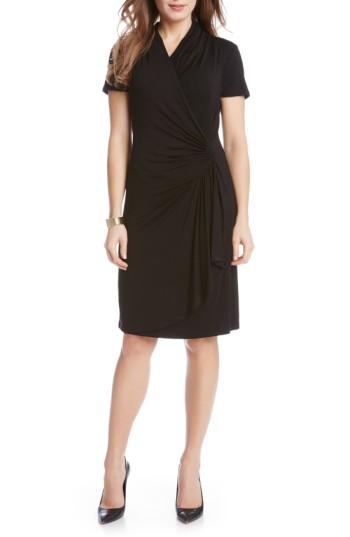 Women's Karen Kane Short Sleeve Cascade Faux Wrap Dress