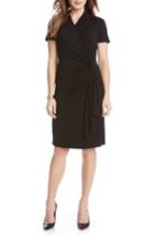 Women's Karen Kane Short Sleeve Cascade Faux Wrap Dress