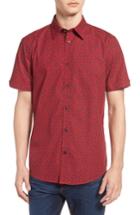 Men's Ben Sherman Trim Fit Paisley Short Sleeve Sport Shirt - Red