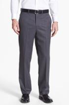 Men's Jb Britches Flat Front Worsted Wool Trousers R - Grey