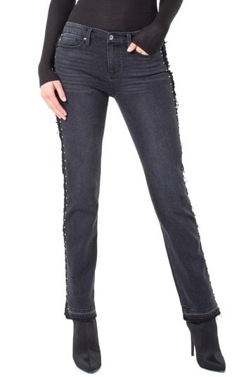 Women's Liverpool Collette Stud Side Stripe Release Hem Jeans - Black