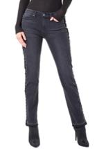 Women's Liverpool Collette Stud Side Stripe Release Hem Jeans - Black