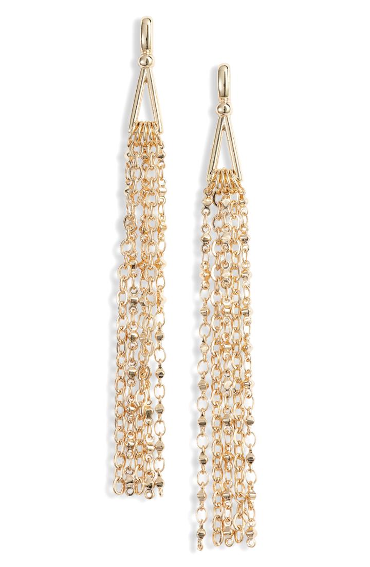 Women's Halogen Triangle Drop Chain Fringe Earrings