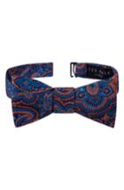 Men's Ted Baker London Paisley Silk Bow Tie, Size - Orange