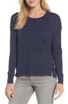 Women's Caslon Pleat Back High/low Crewneck Sweater - Blue