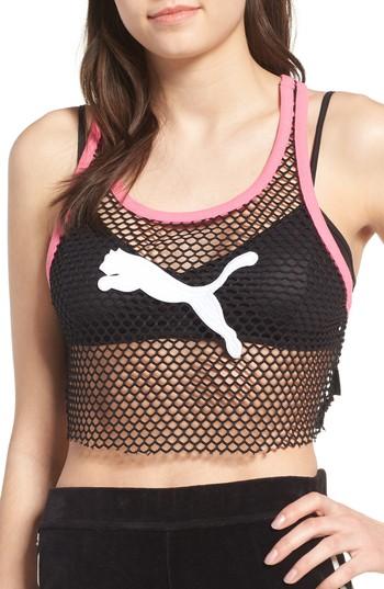 Women's Fenty Puma By Rihanna Mesh Crop Tank - Black