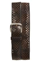 Men's Orciani Perforated Wax Leather Belt 0 Eu - Nero