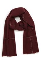 Men's Andrew Stewart Exploded Glen Plaid Cashmere Scarf, Size - Red