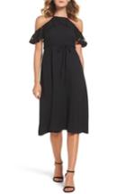 Women's Gabby Skye Cold Shoulder Midi Dress - Black