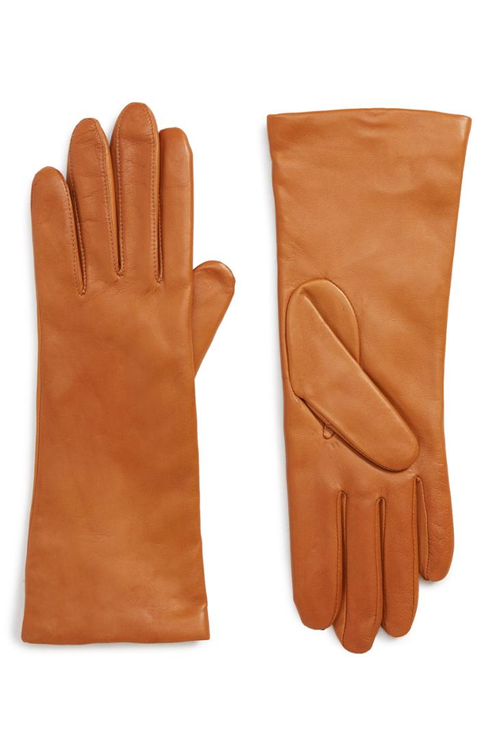 Women's Halogen X Atlantic-pacific Cashmere Lined Leather Gloves