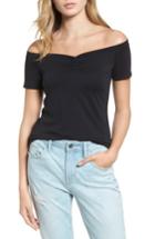 Women's Hinge Off The Shoulder Tee, Size - Black