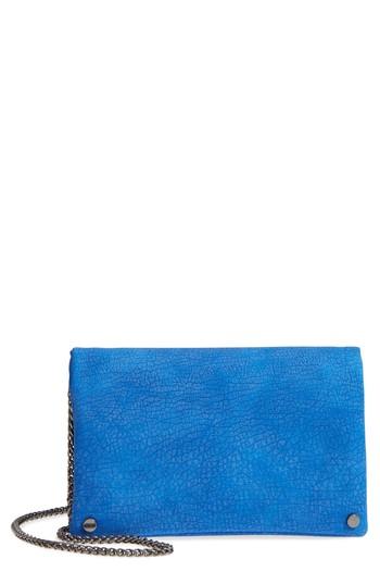 Street Level Studded Faux Leather Clutch - Blue