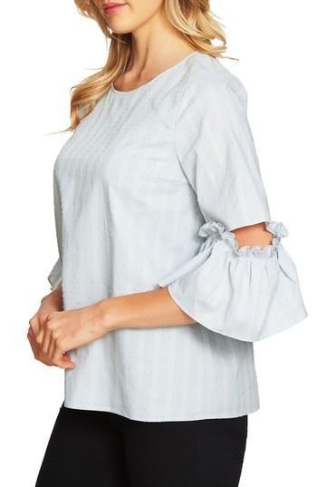 Women's Cece Textured Ruffle Sleeve Top - Blue