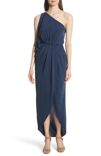 Women's Alice + Olivia Oleta Side Drape Goddess Dress - Blue