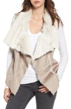 Women's Cupcakes And Cashmere Arden Faux Shearling Drape Vest - Brown