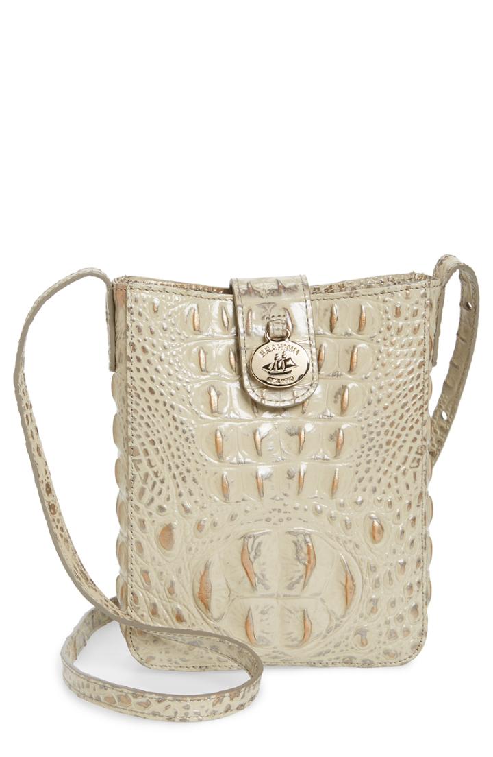 Brahmin Marley Croc Embossed Leather Crossbody Bag - Ivory