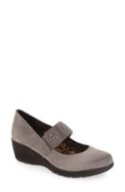 Women's Aetrex 'elaine' Mary Jane Wedge Eu - Grey