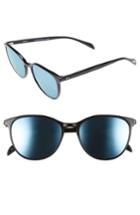 Women's Salt Kiani 53mm Polarized Retro Sunglasses - Black/ Blue Mirror
