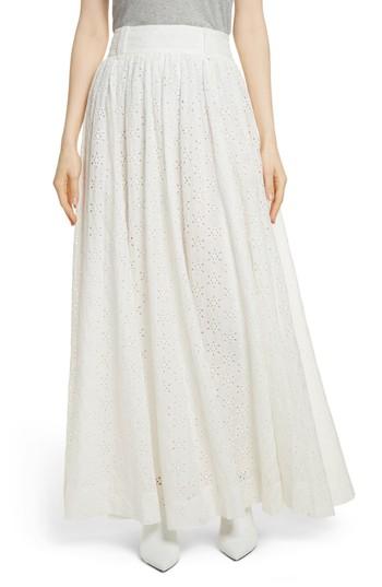 Women's Robert Rodriguez Eyelet Maxi Skirt - Ivory