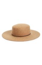 Women's Frye Santa Fe Belted Wool Felt Boater Hat - Brown