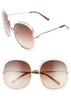 Women's Chloe Carlina 62mm Oversize Sunglasses - Rose Gold/ Transparent Brown