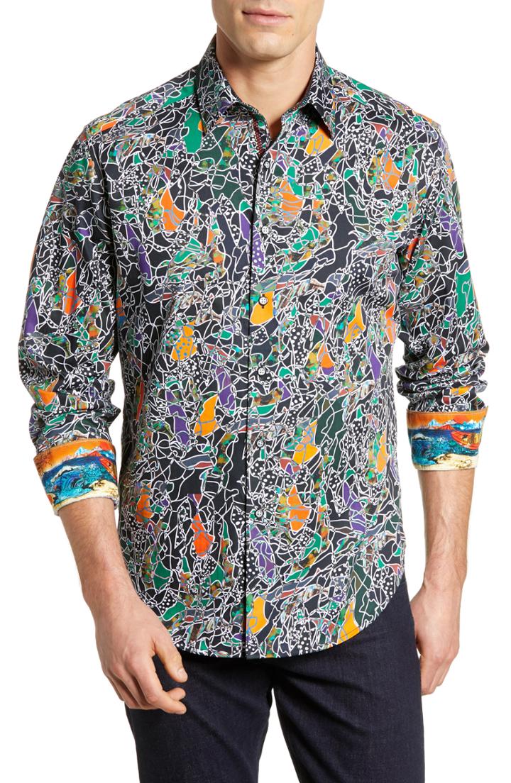 Men's Robert Graham Samurai Classic Fit Sport Shirt - Black