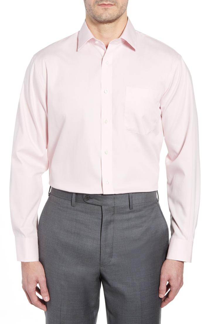 Men's Nordstrom Men's Shop Traditional Fit Non-iron Solid Dress Shirt .5 - 36 - Pink