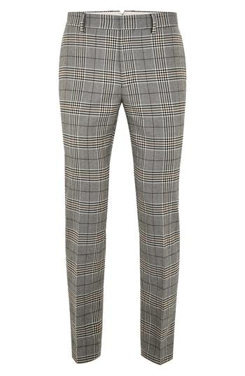 Women's Topman Dapple Check Skinny Trousers 32 - Beige