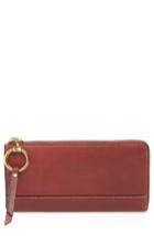 Women's Frye Large Ilana Harness Leather Zip Wallet - Burgundy
