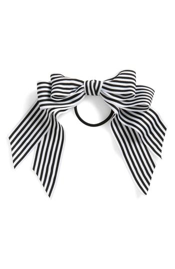 Tasha Striped Pony Holder, Size - Black