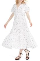 Women's Madewell Embroidered Strawberry Tiered Midi Dress - White