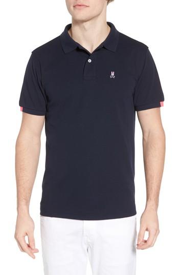Men's Psycho Bunny Neon Tipped Golf Polo (xxl) - Blue