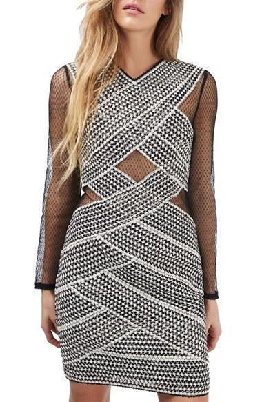 Women's Topshop Mesh Bandage Dress