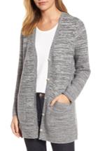 Women's Eileen Fisher Organic Cotton Blend Boyfriend Cardigan, Size - Grey