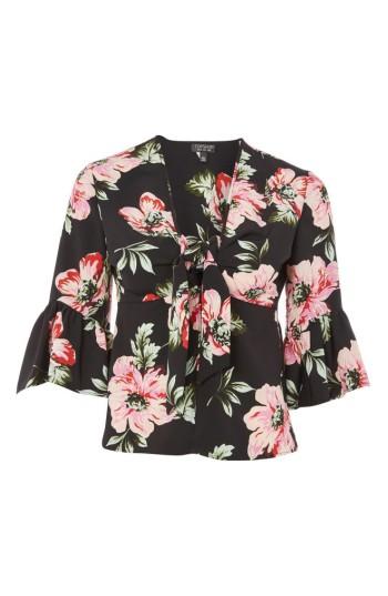 Women's Topshop Felicity Tie Front Blouse