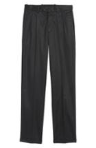 Men's Nordstrom Men's Shop Classic Smartcare(tm) Supima Cotton Pleated Trousers X 34 - Black