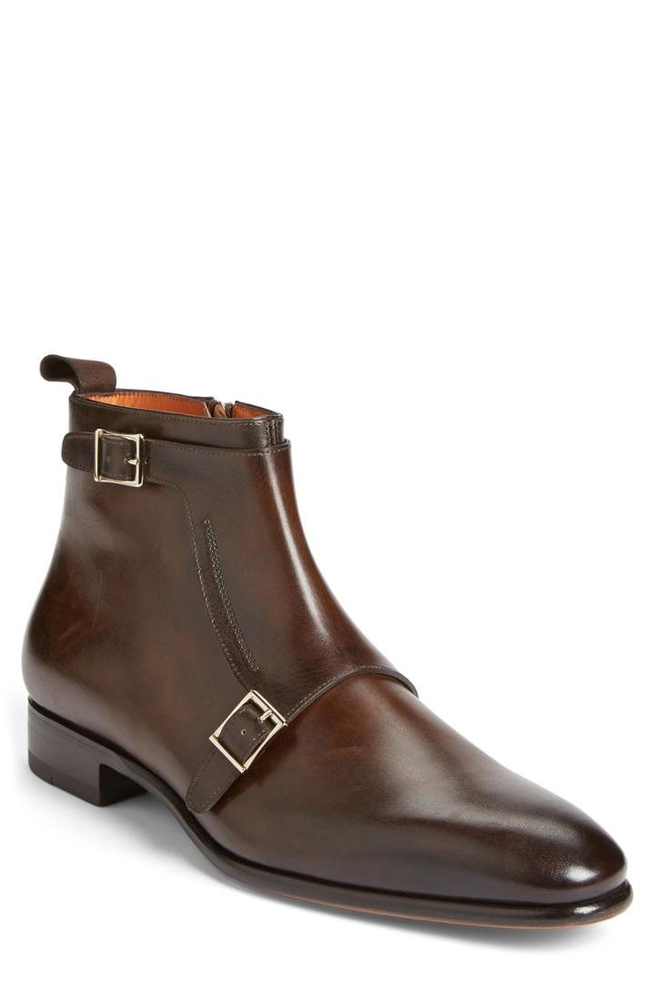 Men's Santoni 'ciro' Double Monk Strap Boot (men) D - Brown