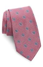 Men's Nordstrom Men's Shop Northport Medallion Extra Long Silk Tie, Size X-long - Pink