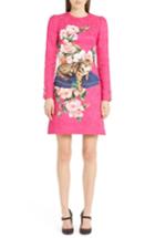 Women's Dolce & Gabbana Cotton & Silk Brocade Dress - Pink