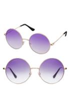 Women's Perverse Soleil Gradient Lens Round Sunglasses - Silver/ Purple